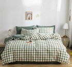 3D Green White Grid ZHUA229 Bed Pillowcases Quilt Duvet Cover Set Queen King Zoe
