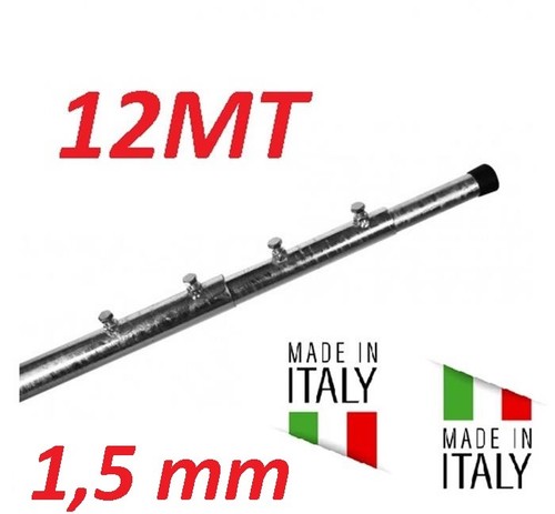 PALO TELESCOPICO PESANTE ANTENNA 4 6 8 10 12 METRI 1,5 MM ZINCATO A FUOCO - Foto 6 di 6