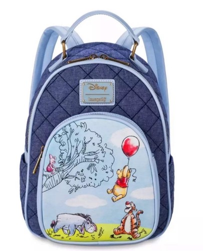Disney Winnie the Pooh gesteppter Denim Loungefly Mini Rucksack - Bild 1 von 3