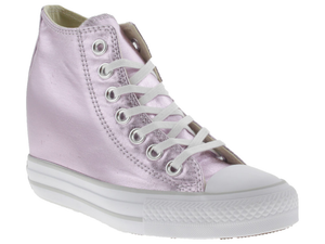 Sneakers Converse Chuck Taylor A/S lux mid donna laminata fucsia con zeppa lacci Sneakers Converse Chuck Taylor A/S lux mid donna laminata fucsia con zeppa lacci