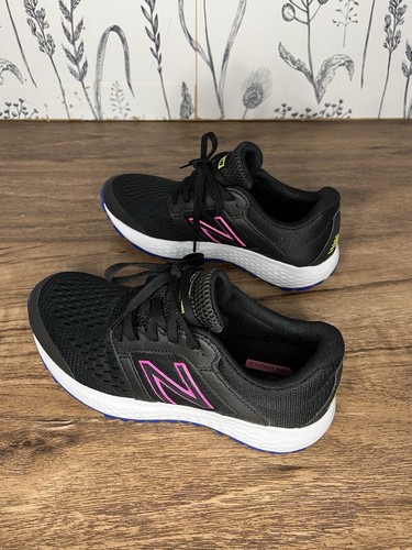 New Balance Womens 520 V5 Running Shoes Black/Pink/Blue Size 5 SKU94 - Picture 3 of 6