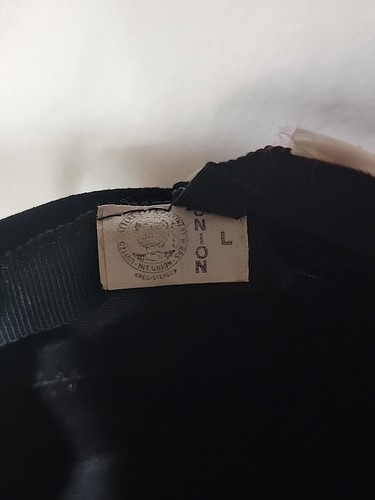 FAVORETTE Fashion Union Made L Vintage Hat Black Velvet bow CIRCUMFERENCE 21" #W - Picture 6 of 9
