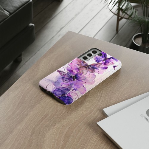 For iPhone / Galaxy / Pixel | Phone-Ink Case - Purple Butterfly Watercolor - 第 149/173 張圖片