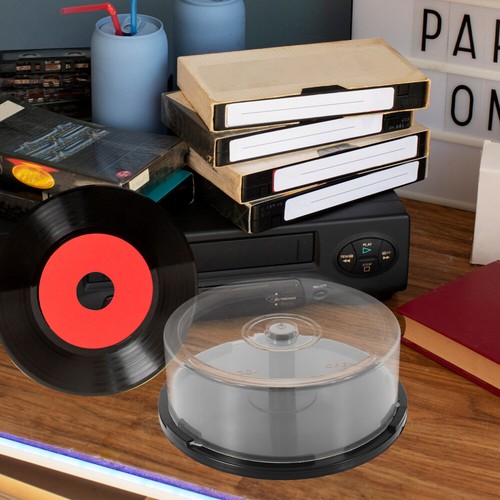 2 Pcs CD Storage Bin Blank Transparent Decorative Disc Theme - Afbeelding 9 van 12