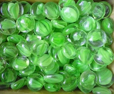 Creative Stuff Glass - 100 pcs Green Cat-Eye Medium Vase Fillers Glass Gems