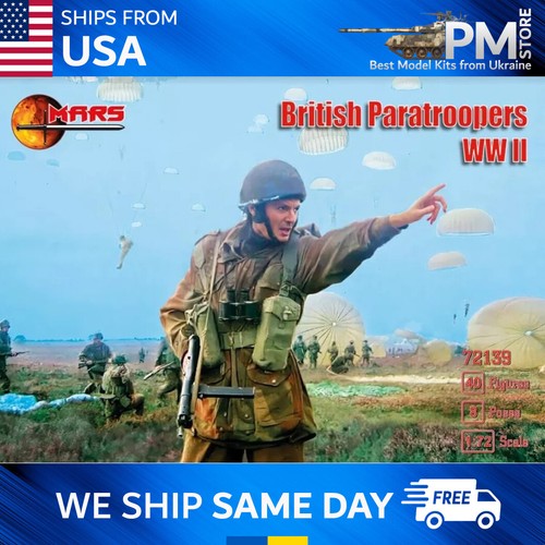 Mars Figures 1/72 Scale US WWII Paratroopers - 40 Plastic Military Model Figures