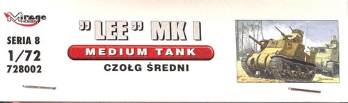 1/72 WW2 Vehicle : Lee Mk.I Medium Tank  [UK] #728002 : MIRAGE HOBBY - Picture 4 of 4