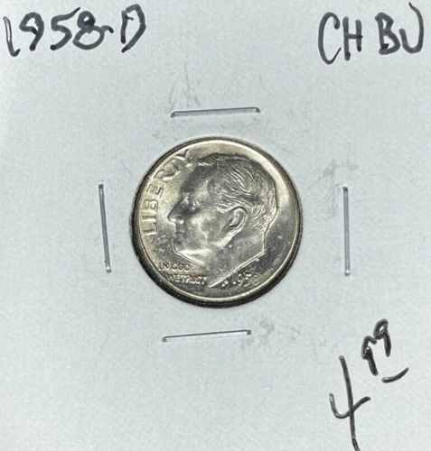 1958-D ROOSEVELT SILVER DIME ~ CH/BU ~BEAUTIFUL COIN~