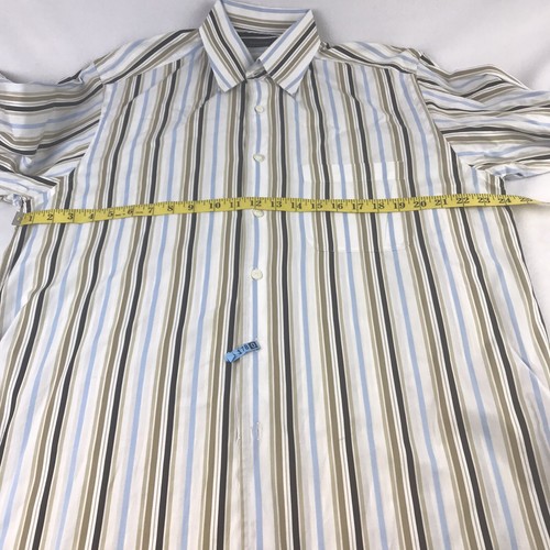 Ermenegildo Zegna dickes schweres blaues und braunes Webhemd für Herren XL neuwertig! - Bild 10 von 12