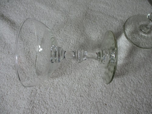 2 Champagne Coupe Glasses Knob Bamboo Stem 4¼ in. - Picture 3 of 8