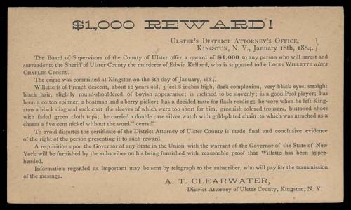 POSTAL HISTORY - ADVERTISING - SHERIFF'S NOTICE - WANTED FORMURDER - Picture 3 of 3