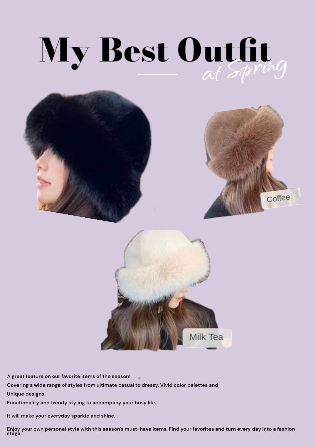 Velvet Women's Fur Hat Ear Protection, Windproof, Fashionable Winter Wear