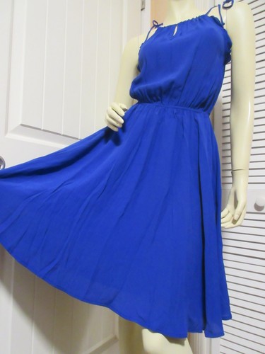 NWT Fraiche By J Royal Blue Sleeveless Dress M Made USA Boho Summer Resort Wear - Picture 8 of 12