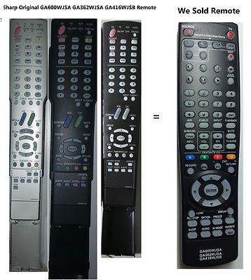 Sharp GA362WJSA AQUOS LCD TV Replace remote f LC-26D5 LC-26D5U LC-32D5 LC-32D5U