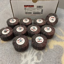 BOX OF 10 Superior 10185 Flap Wheel Mandrel 2" x 1" x 1/4"-20  P80 AO
