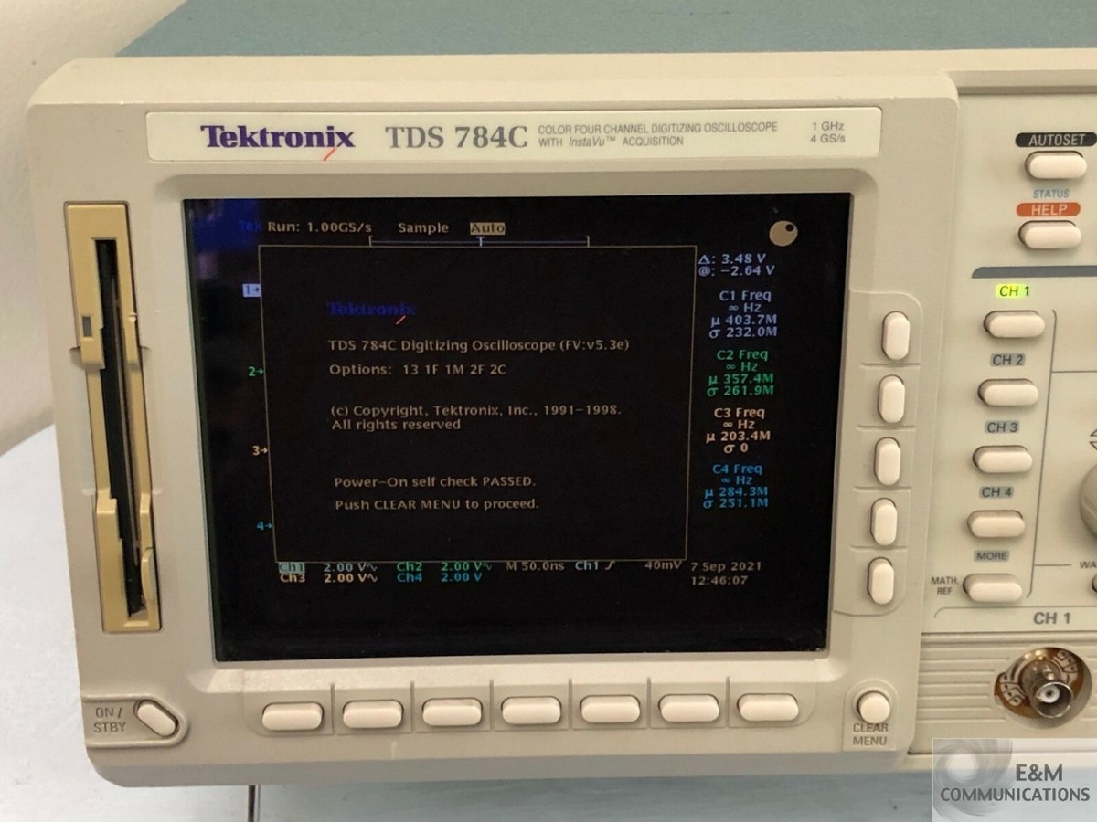 TDS 784C TEKTRONIX 4-CH DIGITIZING OSCILLOSCOPE INSTAVU