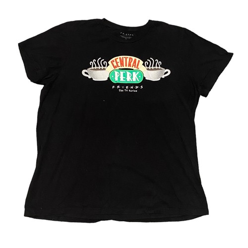 Womens Friends T-Shirt Size XXL Black TV Show Central Perk Short Sleeve