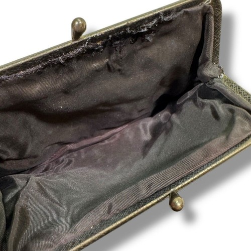 Pochette vintage arazzo floreale chiusura bacio fondo con cerniera - Foto 5 di 8