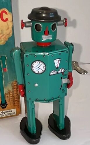 ATOMIC ROBOT MAN Schylling Collector Series Tin Plate Wind Up w/Key - Picture 4 of 20
