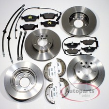 Bremsen Set Ø 302 mm + Ø 300 mm + Bremsschläuche vorne hinten für BMW 5er [E34]