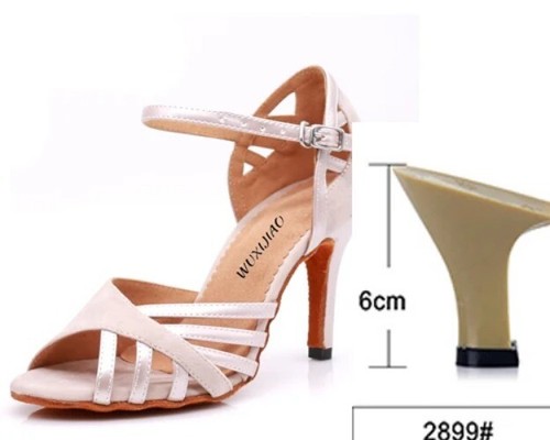 Latin Woman PU+ suede Salsa Dancing Shoes Professional Ballroom Soft High Heel - Afbeelding 36 van 36