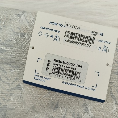 NWT RYAN SEACREST 100% Silk Gentlemen Pocket Square Jacquard Wolter Leaf - Picture 6 of 9