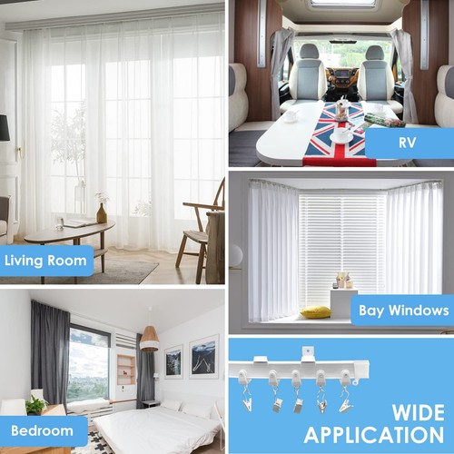 8' Flexible Ceiling Curtain Track Bendabel Curved Curtain Rail Track for Room - Picture 2 of 7