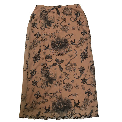 90s Y2K Slip Skirt Medium Pull on Low Rise Mesh Tattoo Fairy 90s Y2K Slip Skirt Medium Pull on Low Rise Mesh Tattoo Fairy