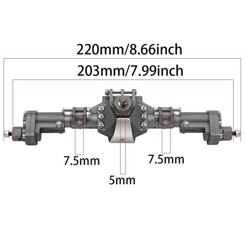 CNC gefräste Aluminiumlegierung vordere und hintere Portalachse für 1/10 RC Crawler Auto A - Bild 5 von 11