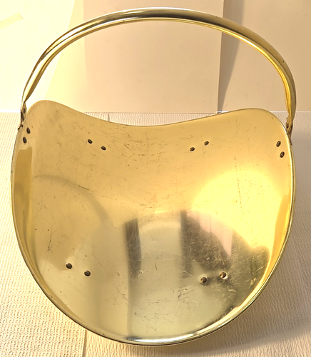 Porta legna da ardere con piedini artiglio ottone lucido vintage 19” x 14” - Foto 19 di 21