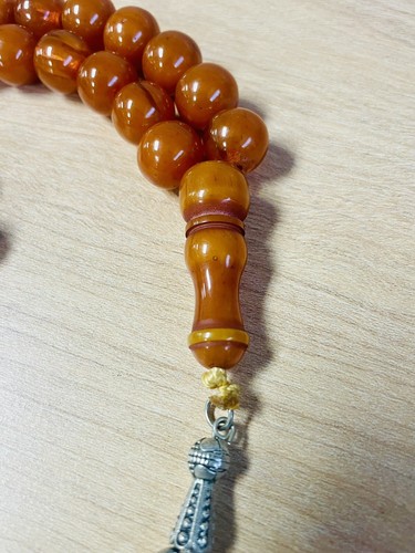 Natural German Amber 33 Beads Misbaha Tasbih Faturan سندلوس Prayer Beads Rosary - Picture 4 of 6