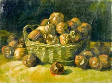 Basket of apples by Vincent Van Gogh Giclee Museum Size Repro on Canvas