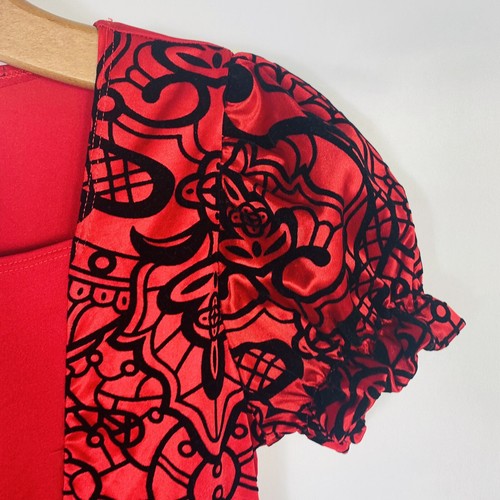 California Disfraces Niñas Halloween Disfraz Vestido Rojo Negro Con Cordones Delanteros Grande - Imagen 6 de 6