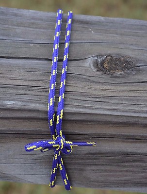 purple and yellow shoelaces