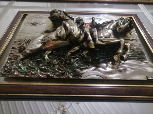 Espejo Artístico Vintage ARG 925 Plata de Ley 3D Dos Caballos Creación - Imagen 15 de 18