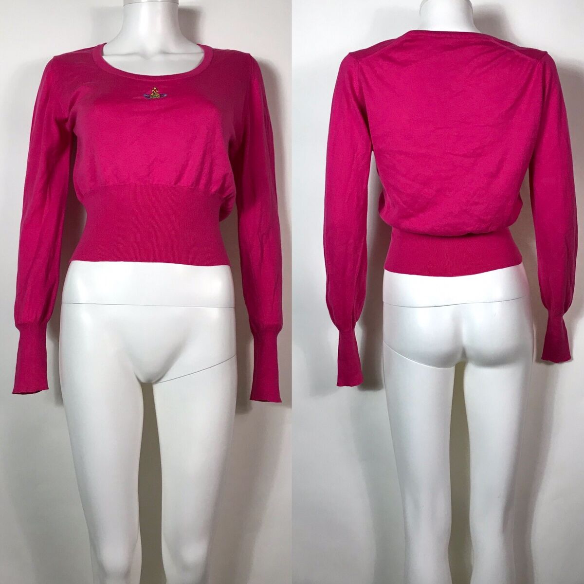 Vtg Vivienne Westwood Pink Knit Orb Logo Cotton Knit Top S Vtg Vivienne Westwood Pink Knit Orb Logo Cotton Knit Top S