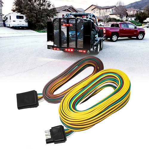 25' 4 Pin Flat Trailer Tail Light Wiring Harness Kit Wishbone Style