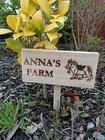 Animals Personalised wooden garden signs plaque with a 25cm ground stake attach