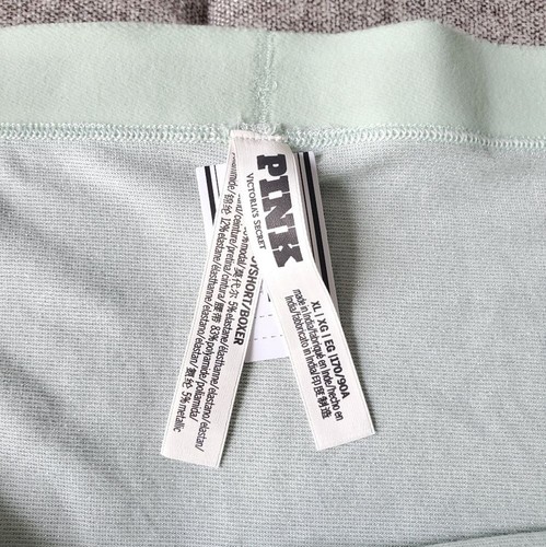 Victoria's Secret Logo Cotton Shimmer Boyshort Panty Size XL Mint Sparkle Knit - Picture 6 of 6