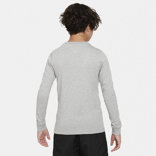 Nike Unisex Kids Sportswear Printed Long-Sleeve T-Shirt, Grey, Medium - Picture 2 of 3