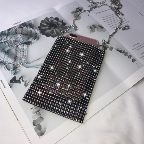 Borsetta per Smartphone Telefono Cellulare con Zirconi Instagram Influencer  Glam | eBay