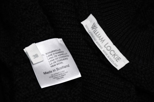 William Lockie Of Scotland Merino Wool Knit Sweater Black Women's size 38 - Picture 5 of 9