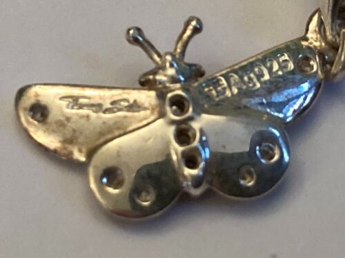 Genuine Thomas Sabo Sterling Silver Chain Necklace & Pink Butterfly Charm - Picture 3 of 10