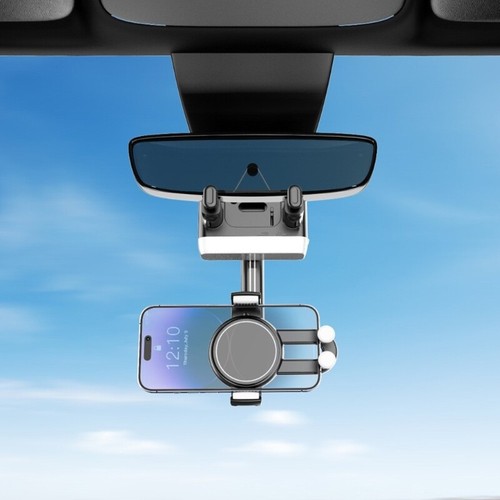Car Rearview Mirror Mobile Holder Stand For Handfree Navigation Video Recording - 第 7/8 張圖片