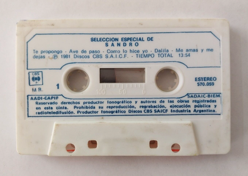 Sandro de America Recordando Cassette Argentina Tape Play Tested Roberto Sanchez - Picture 2 of 6