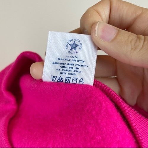 Pannill einfarbig heiß rosa langärmeliges Sweatshirt lässig weich Damen Medium USA - Bild 6 von 7