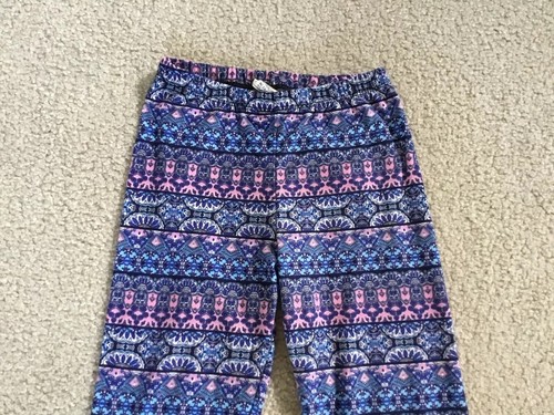 EUC! Pink Rose Leggings Girls Medium 10-12 Blue Pink Patterned Trendy Soft! - Picture 5 of 8