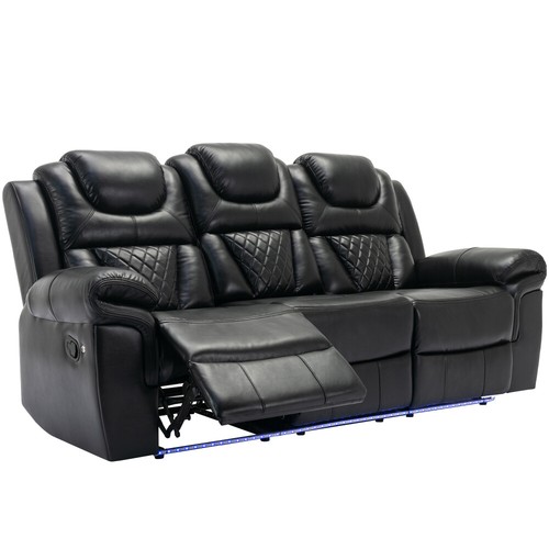 3 Pieces Recliner Sofa Sets Home Theater Seating Manual Recliner Chair - Picture 14 of 21