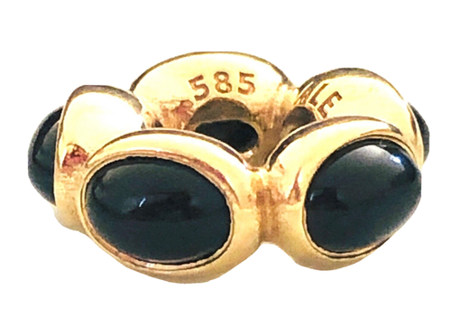 Retired and Rare Pandora 14K Gold Onyx Cabochon Spacer - 750802ON - Picture 1 of 7