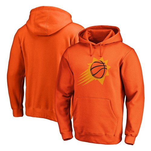 Men's Fanatics Orange Phoenix Suns Icon Primary Logo Fitted Pullover Hoodie